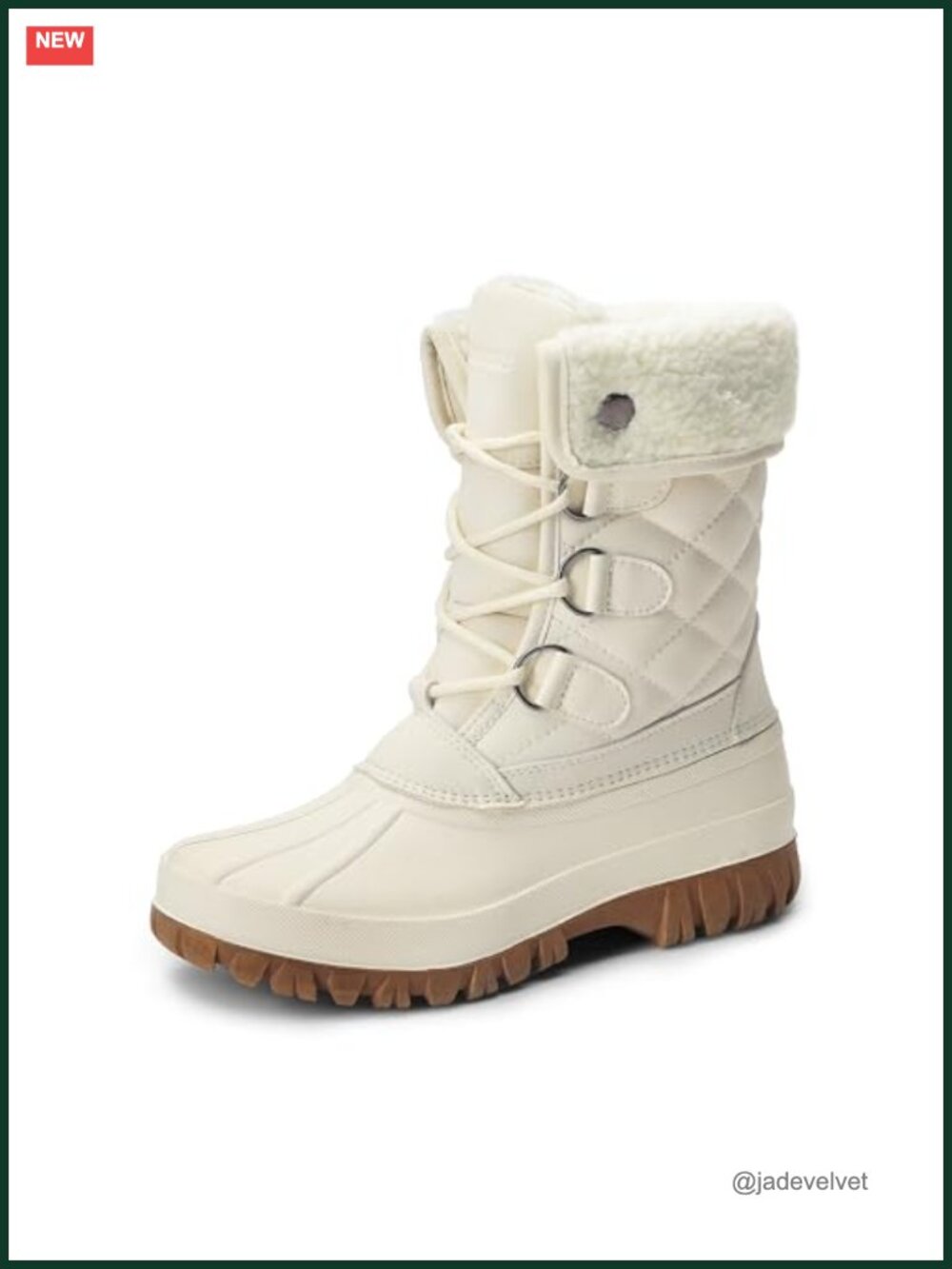 Women's Mid Calf Waterproof Snow Boots Faux Fur Lined Winter Boots